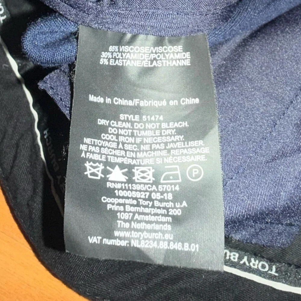 Tory Burch Vanner Pants Navy Women’s Size 12 MSRP $278